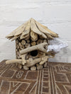 Round Driftwood Half Birdhouse with Bird