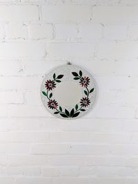 Round Mosaic Flower Mirror
