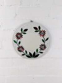 Round Mosaic Flower Mirror