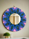 Round Peacock Feather Mirror