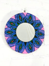 Round Peacock Feather Mirror