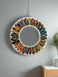 Multicolour Round Mosaic Mirror