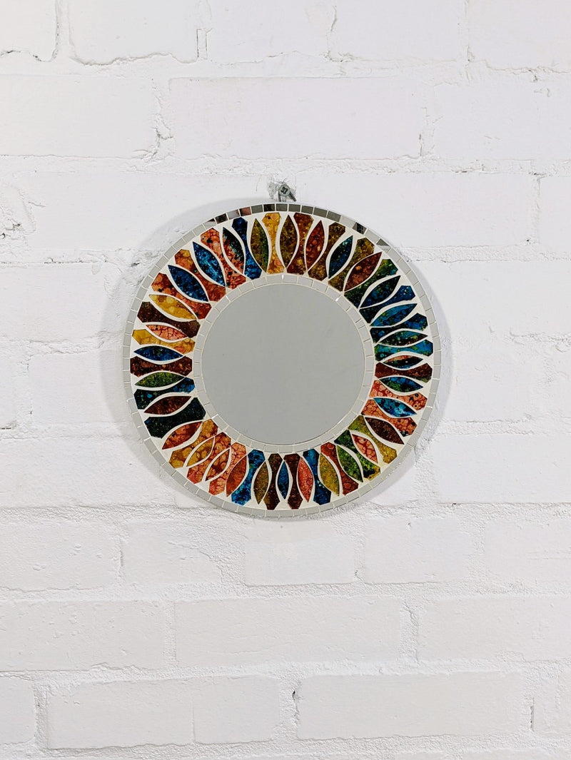 Multicolour Round Mosaic Mirror