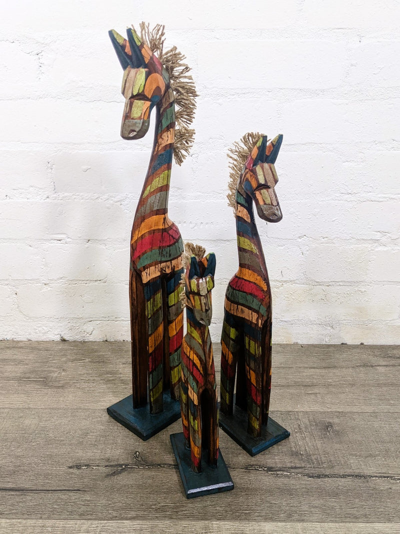 Set Of 3 Stripe Horses