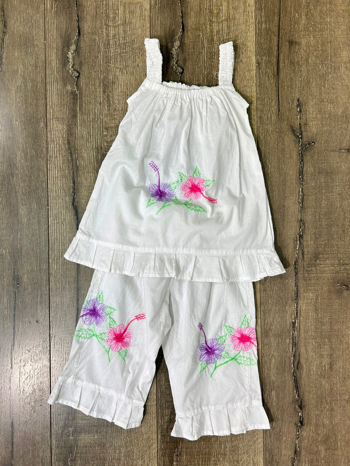 Kids White Top & Trousers