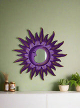 Large Wooden Moon And Sun Mirror
