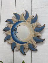 Blue Moon & Stars Wooden Mirror
