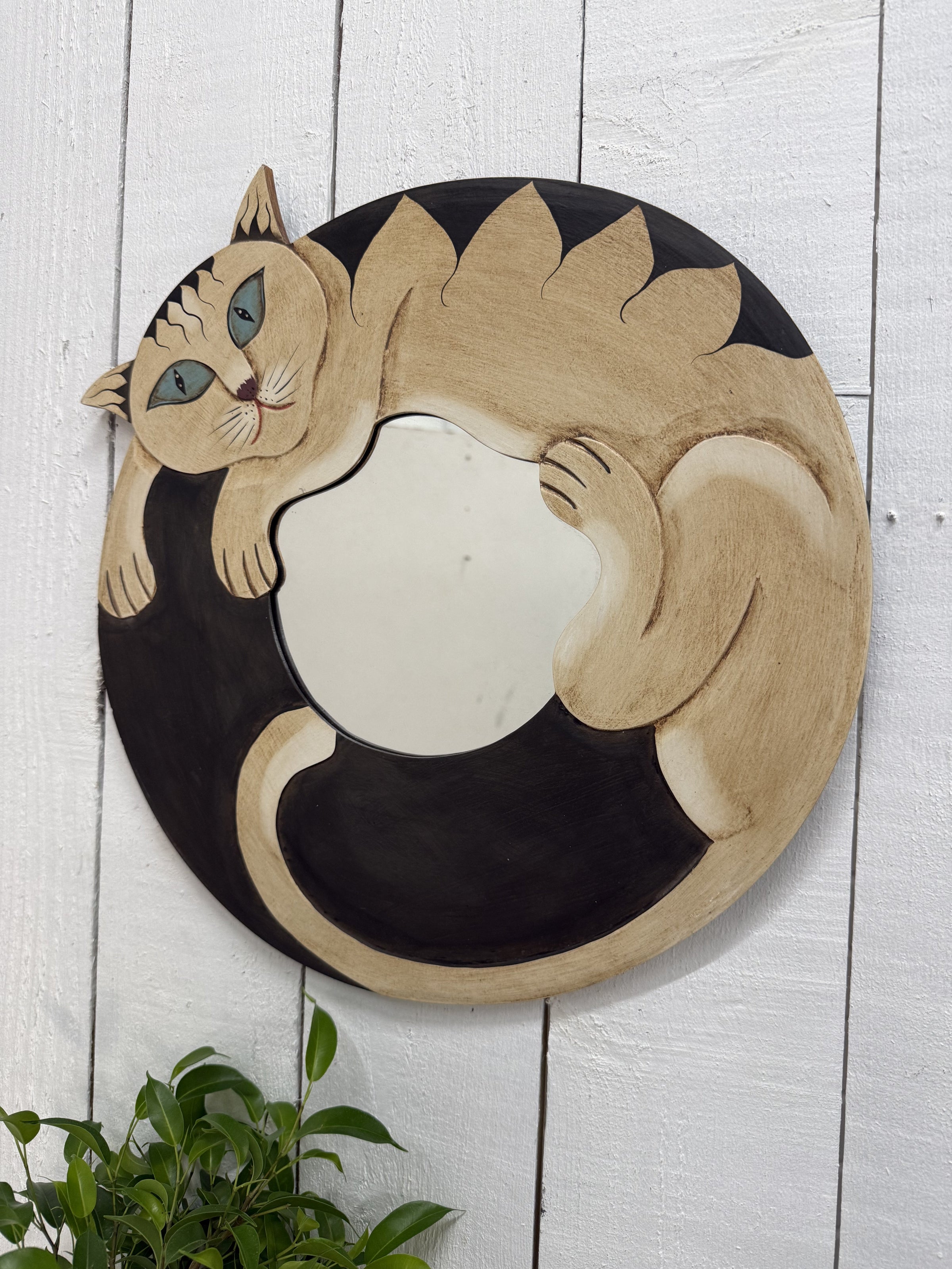 Cat Wooden Mirror