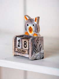 Wooden Cat Calendar