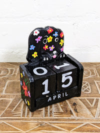 Black Flower Dog Calendar