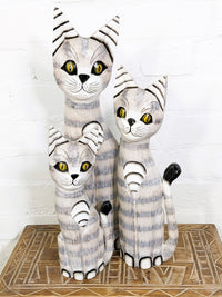 Set Of Three White Cats