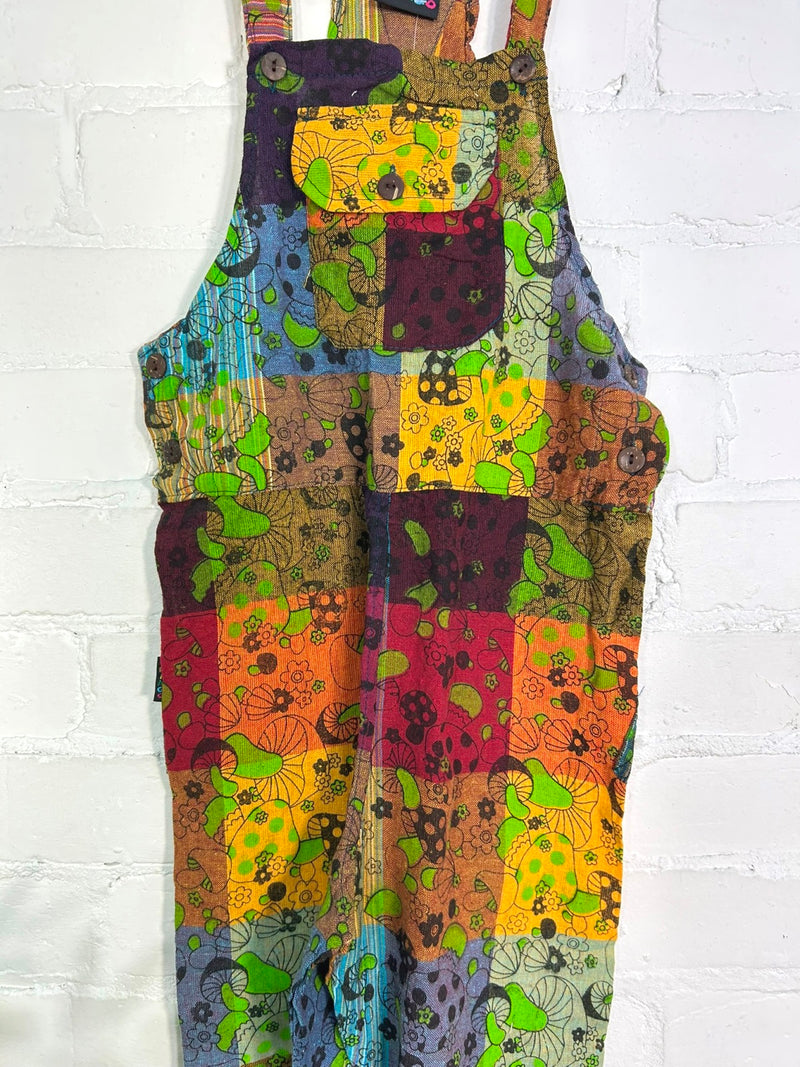 Kids Mushroom Print Dungarees