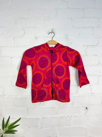 Kids Sunflower Print Zip Hoodie