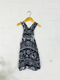 Elephant Print Dungaree Dress