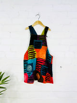 Kids Patch And Slash Dungaree Dress