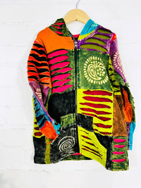 Patch And Slash Zip Hoodie