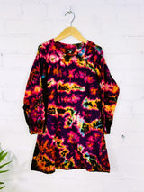 Kids Tie Die Long Sleeve Dress