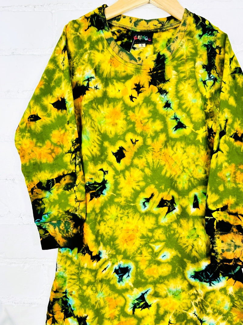 Tie Die Long Sleeve Dress