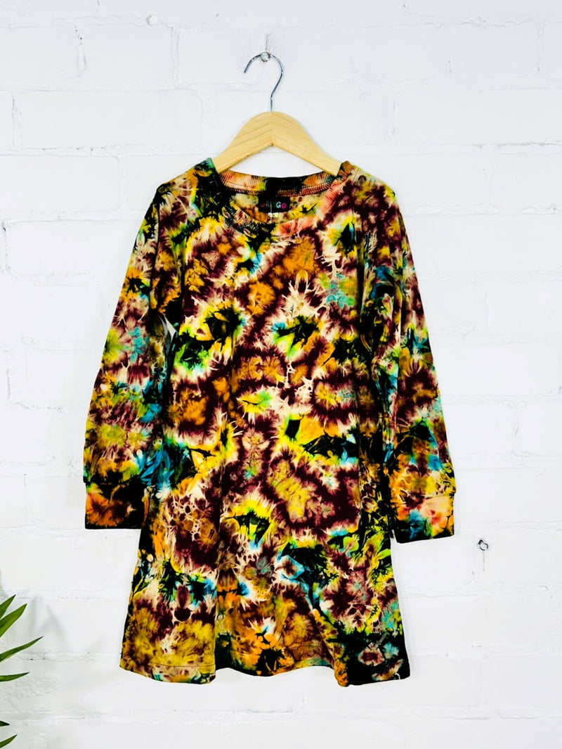 Tie Die Long Sleeve Dress
