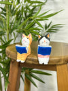 Reading Cat Shelf Sitter