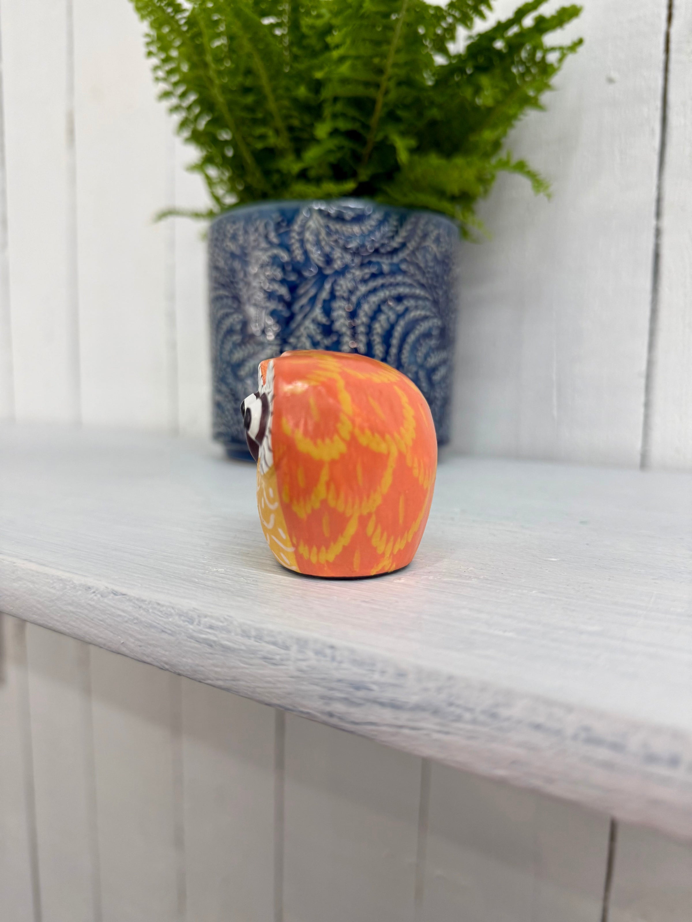 Small Wooden Painted Owl