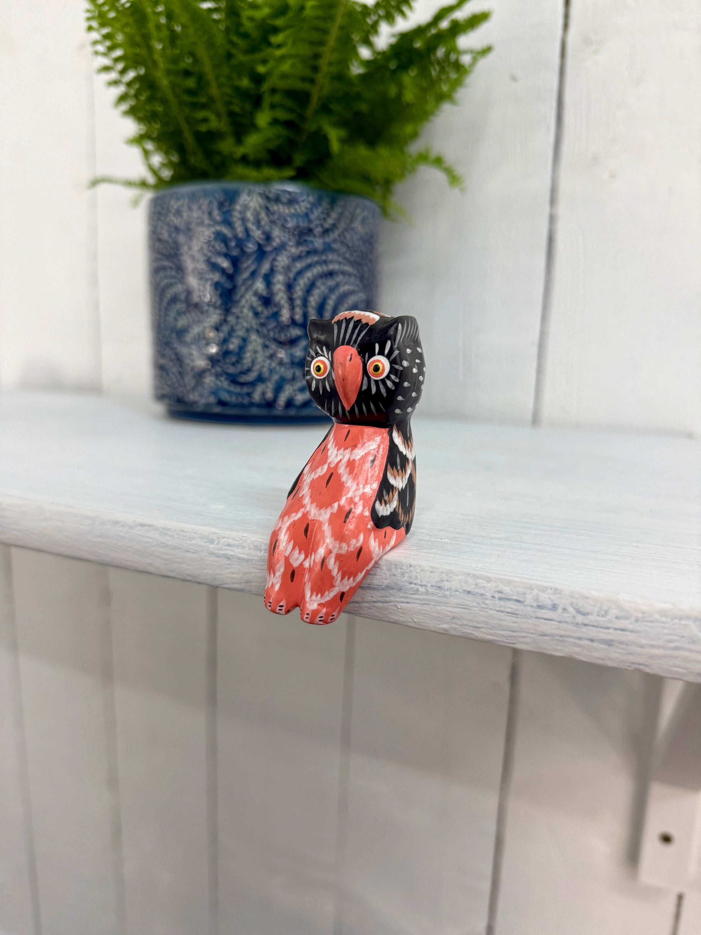 Small Wooden Owl Shelf Sitter