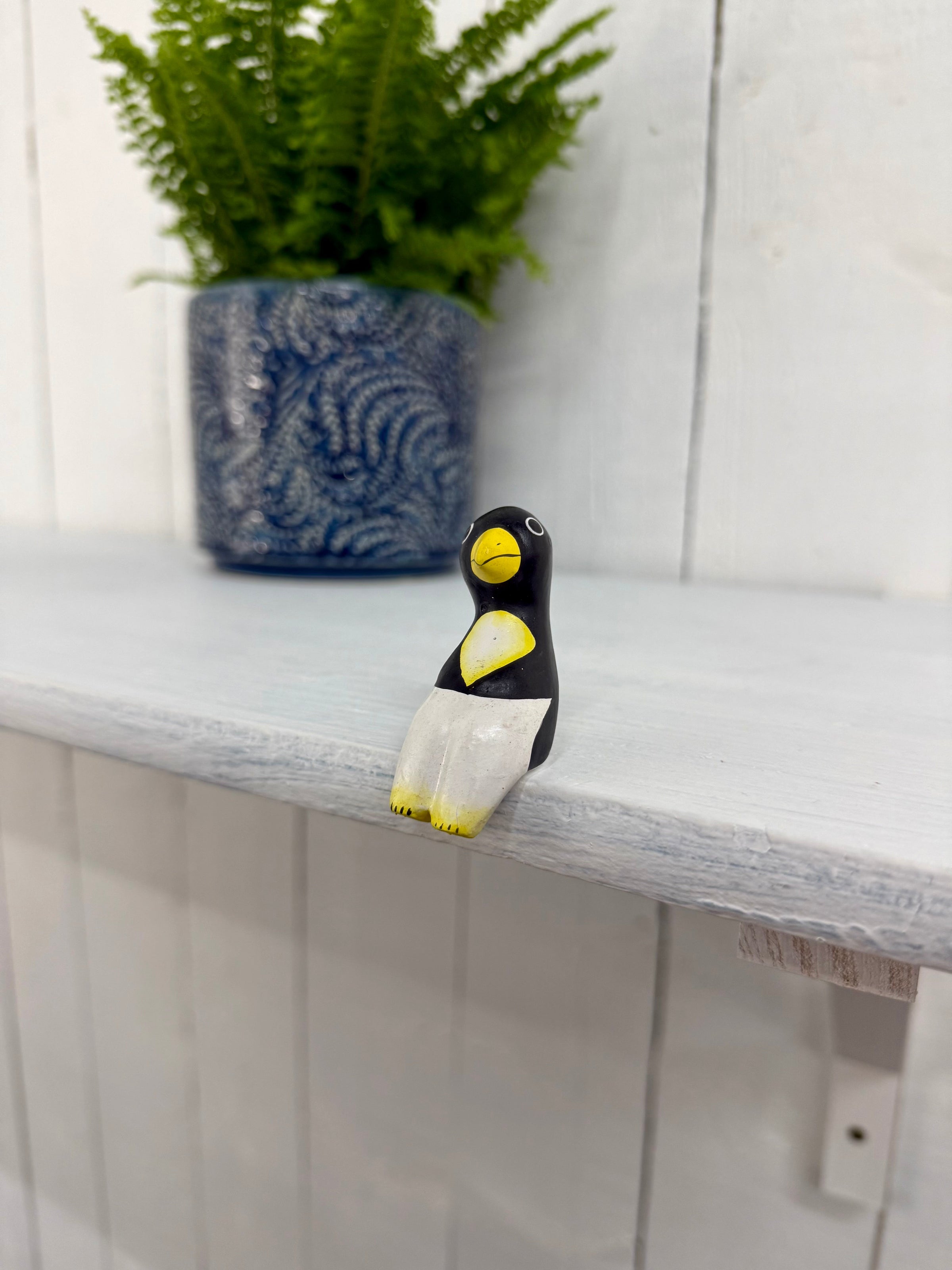 Small Wooden Penguin Shelf Sitter