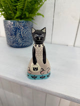 Small Fancy Wooden Cat in Dress