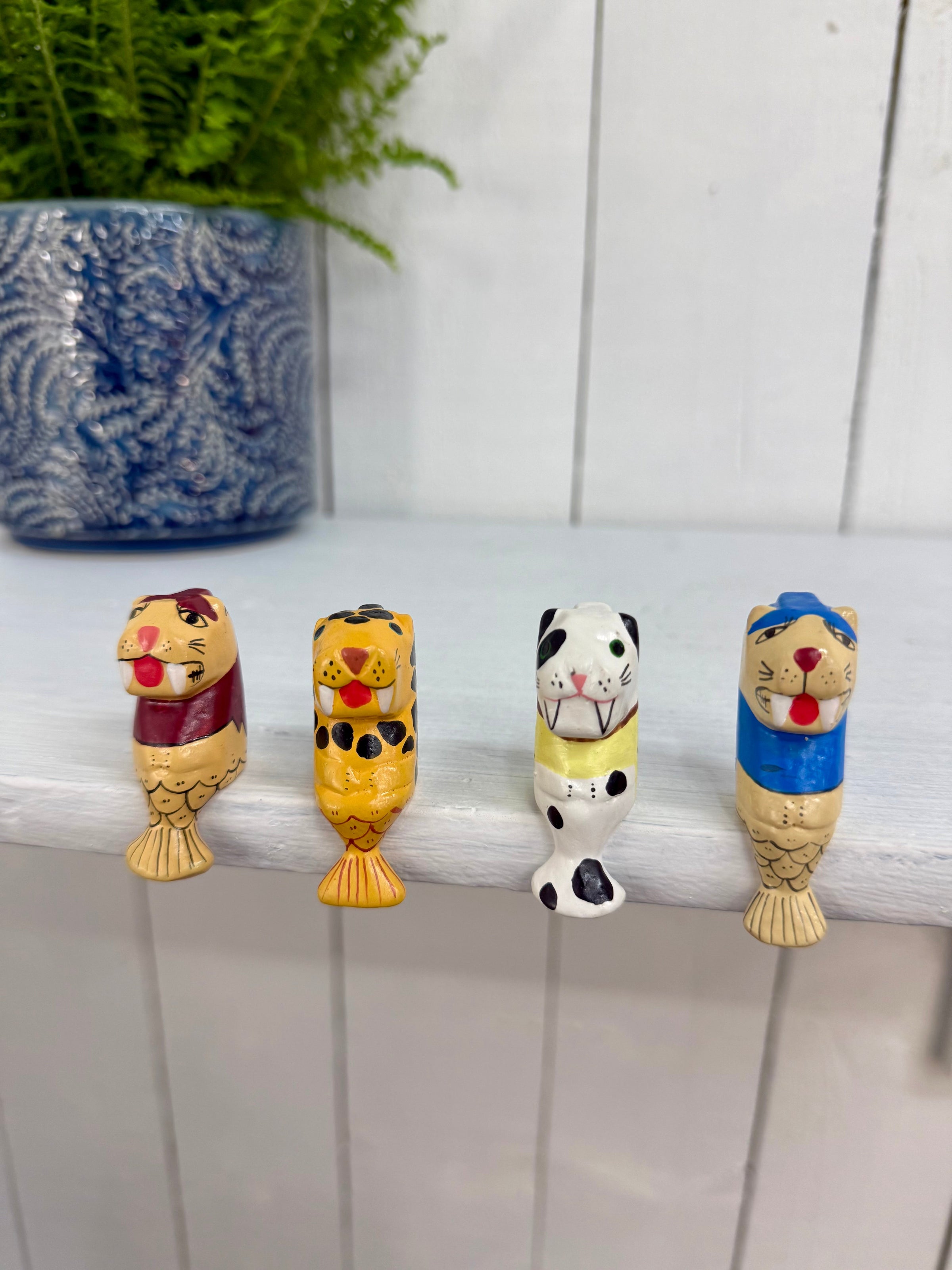 Tiny Wooden Walrus Shelf Sitter