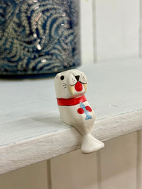 Tiny Wooden Seal Shelf Sitter