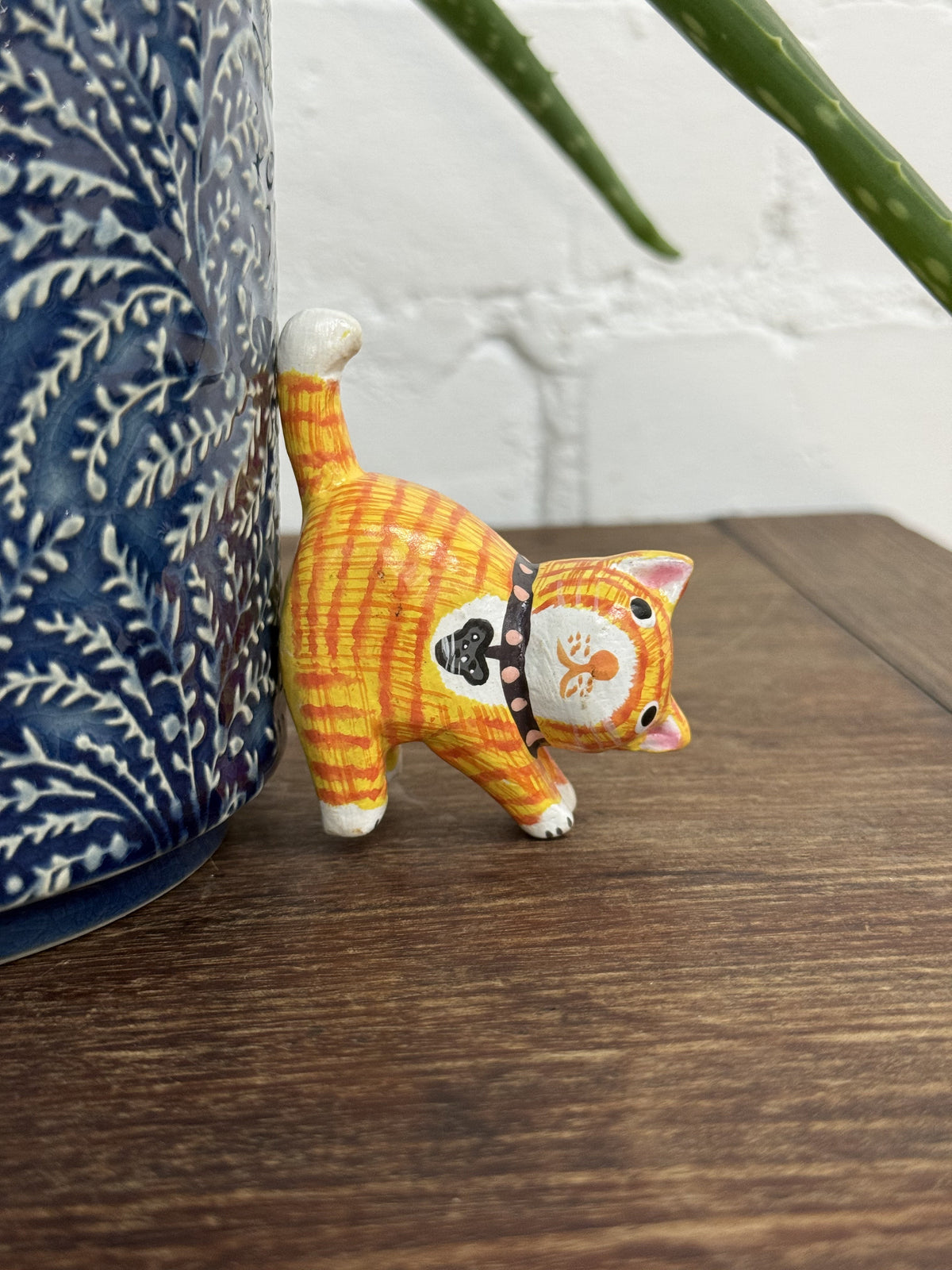Small Wooden Ginger Cat