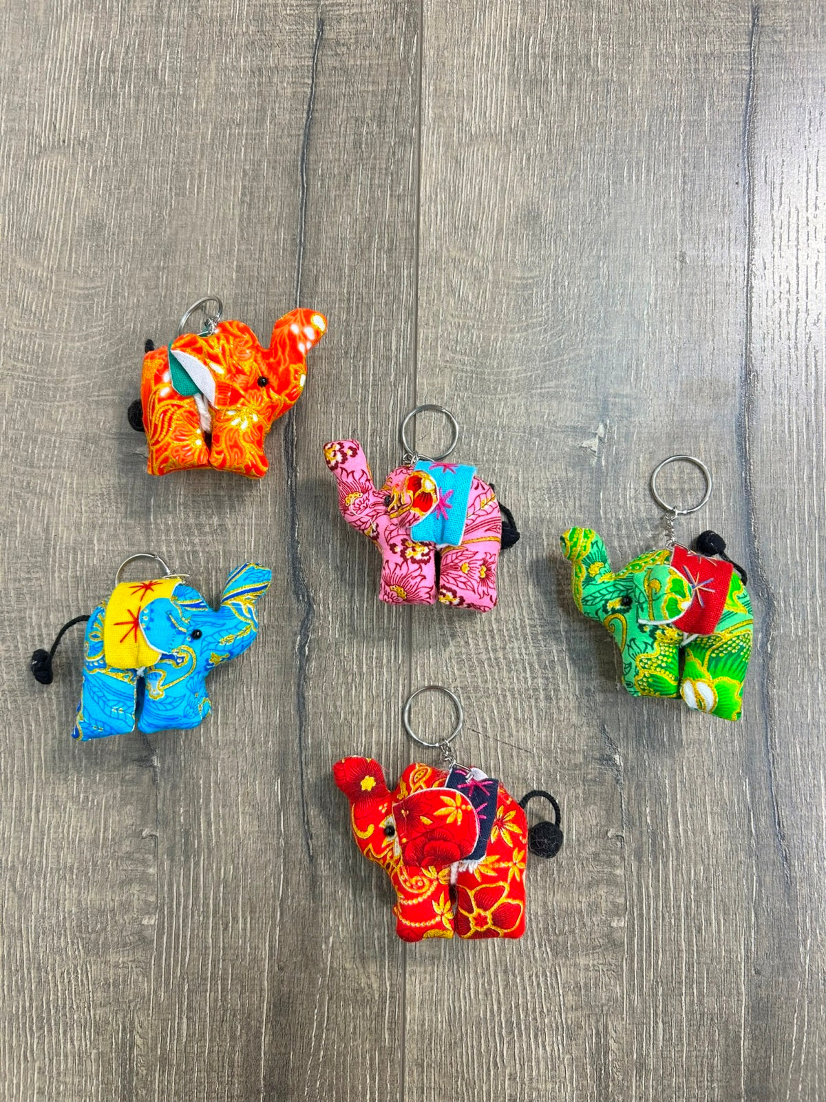Bright Multi Elephant Keyring