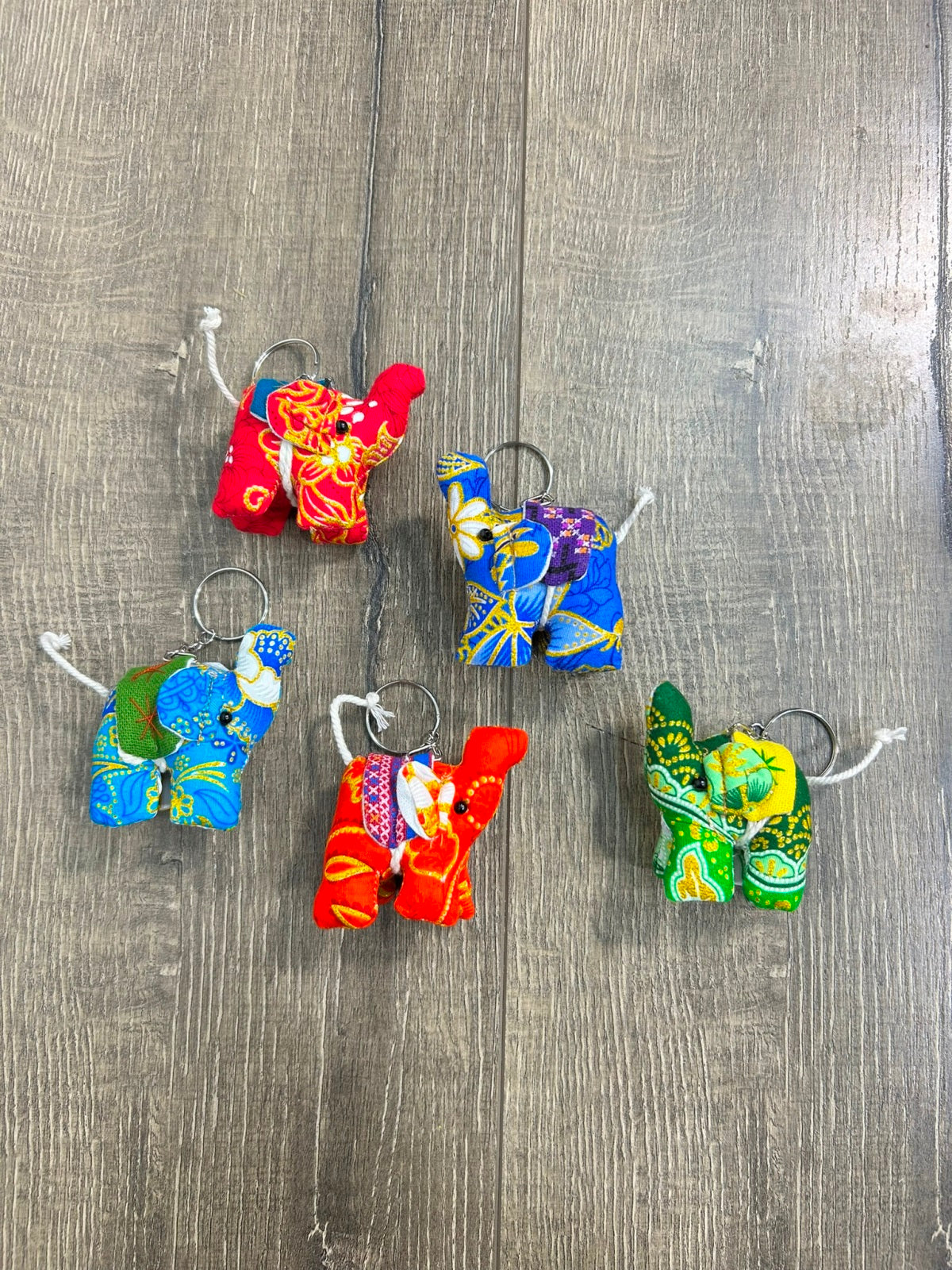 Bright Multi Elephant Keyring