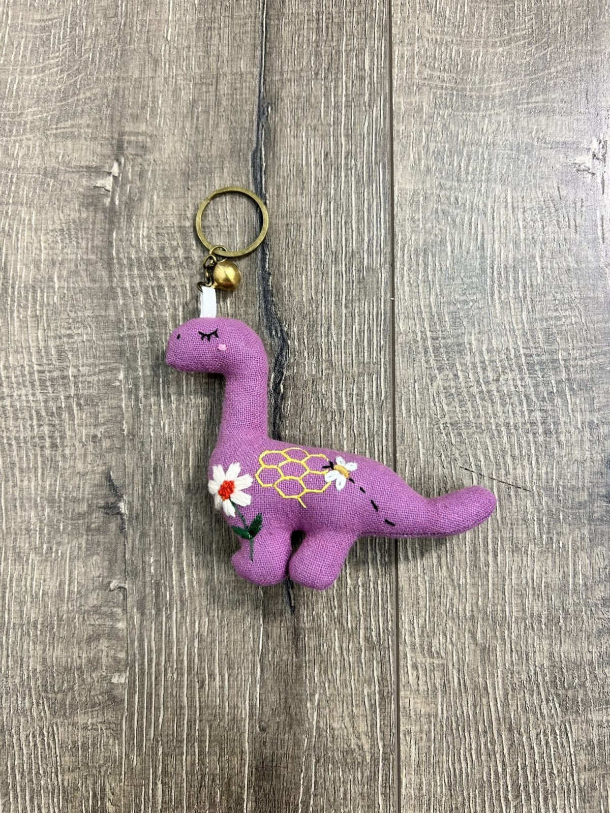 Embroidered Dinosaur Keyring