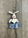 Blue & White Bunny Keyring