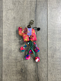 Multi Elephant Tassel Keyring