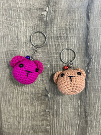 Knitted Bear Head Keyring