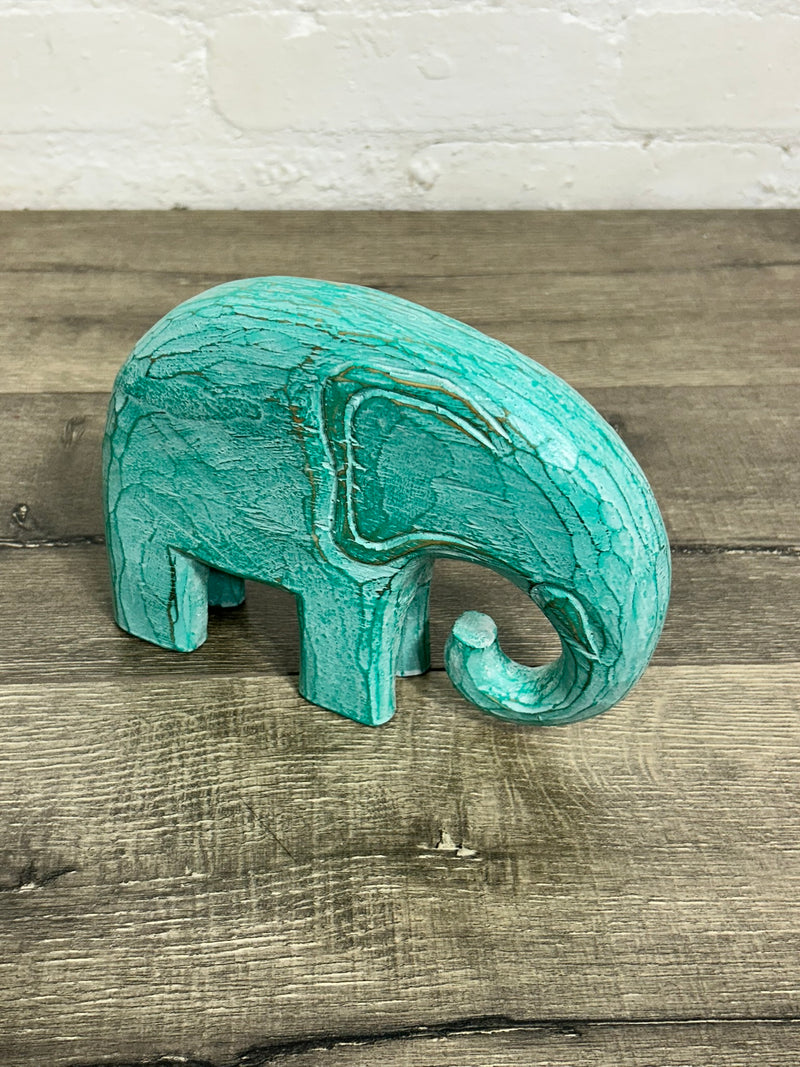 Green Elephant Carving
