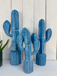 Set of Three Wooden Cacti