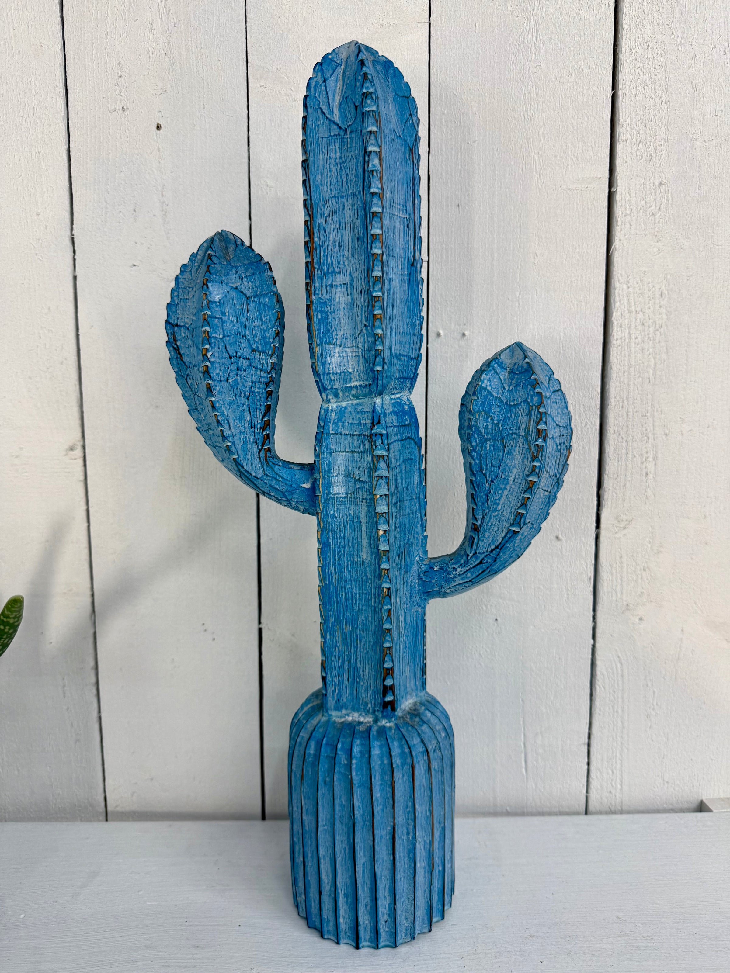 Set of Three Wooden Cacti