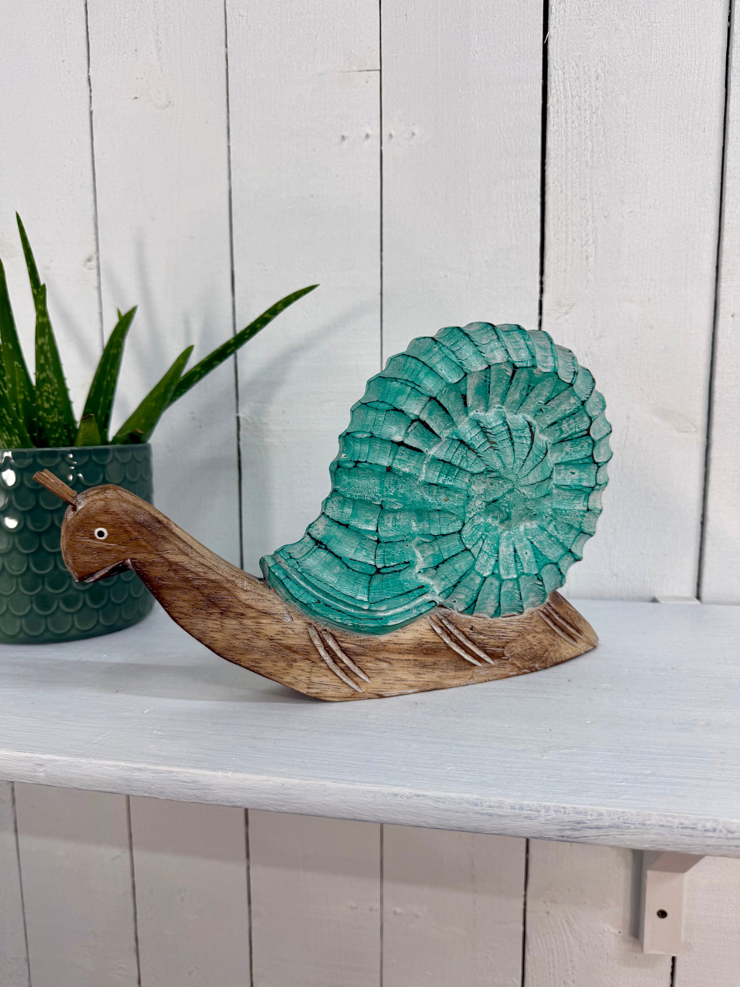 Carved Wooden Snail