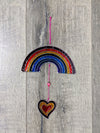 Rainbow With Hanging Heart Suncatcher