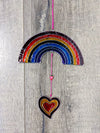 Rainbow With Hanging Heart Suncatcher