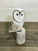 White Wooden Owl M