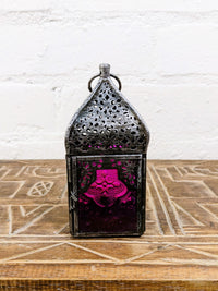 Black Turquoise-Glass Lantern