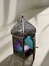 Black Turquoise-Glass Lantern