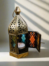 Brass Antique Multi Glass Lantern
