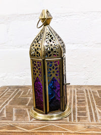 Brass Antique Multi Glass Lantern