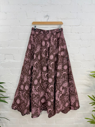 Screen Print Long Skirt