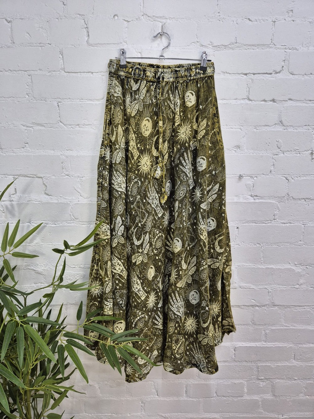 Screen Print Long Skirt